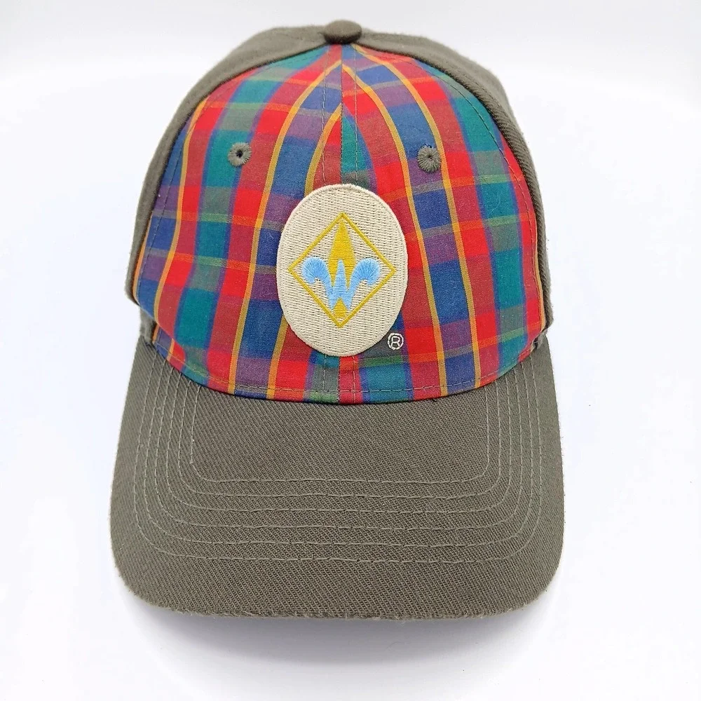 Webelos Hat Cap Fitted Medium Plaid Flex Patch Youth Uniform‎ Scout